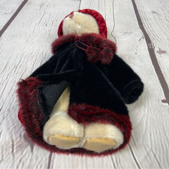 RUSS Berrie Larisa standing plush teddy bear with winter coat and hat, 12" tall - Picture 9 of 12